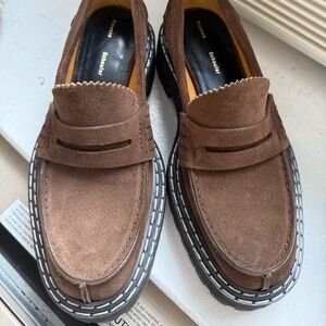 Proenza Schouler Suede Lug-Sole Penny Loafers worn once!